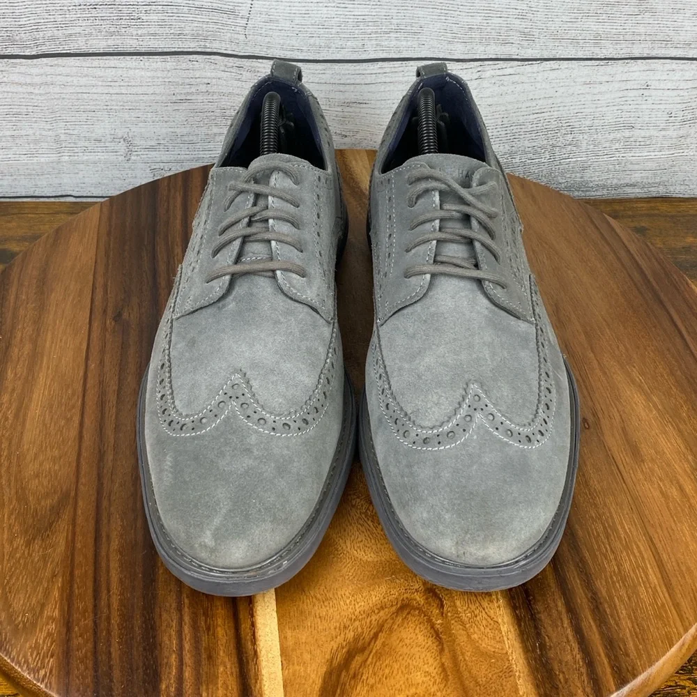 Cole Haan GrandEvolution Gray Suede Wingtip Oxford C35908 Men’s Shoe Size 10.5